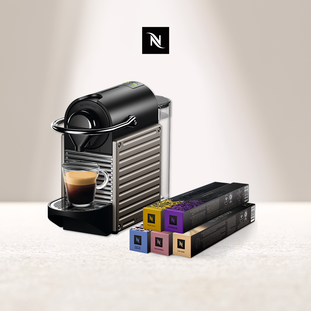 Nespresso 膠囊咖啡機 Pixie & 都會生活咖啡50顆組