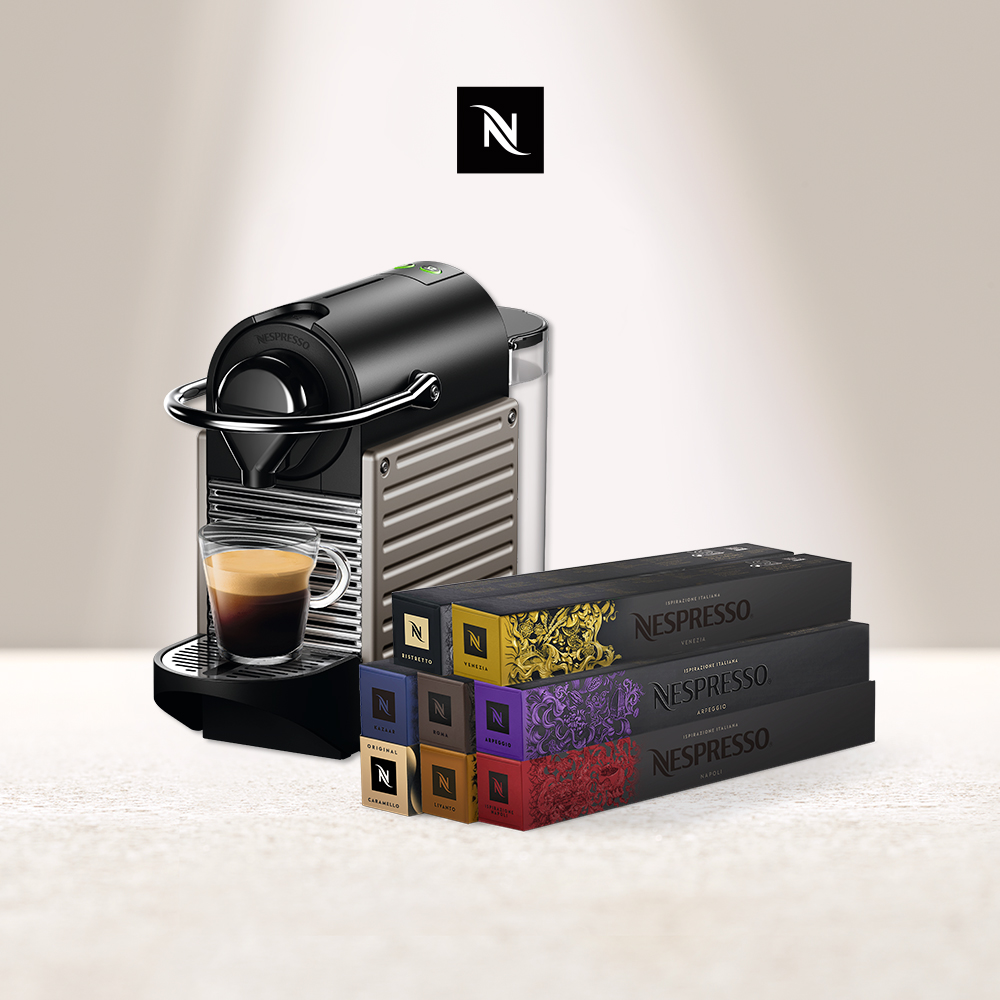 Nespresso 膠囊咖啡機 Pixie & 義式饗宴咖啡80顆組