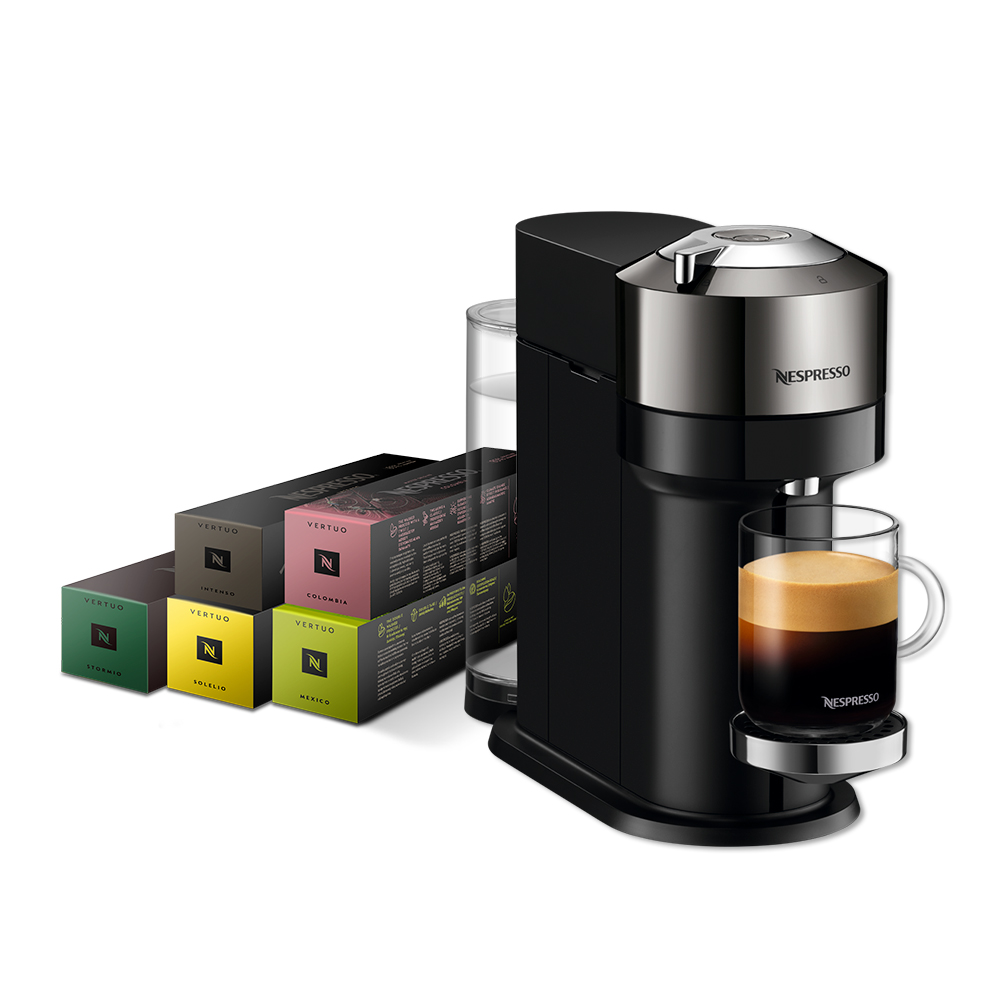 Nespresso 臻選厚萃 Vertuo Next 尊爵款 膠囊咖啡機 & 晨間美式咖啡50顆組
