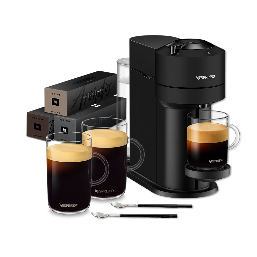 【限定】Nespresso Vertuo Next 大杯厚萃品味組(膠囊咖啡機+咖啡組+頂級杯組)