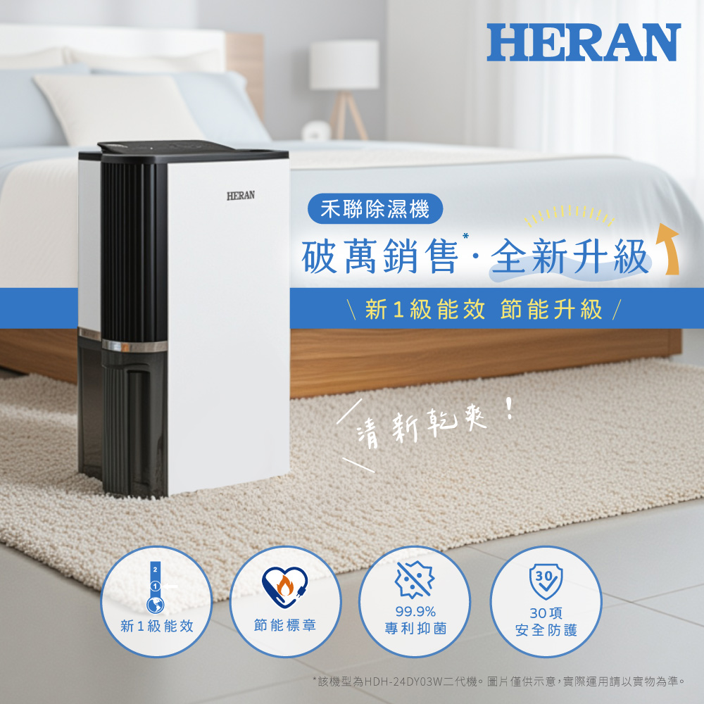 HERAN 禾聯 12公升 一級能效抑菌除濕機HDH-24DY03W(N)