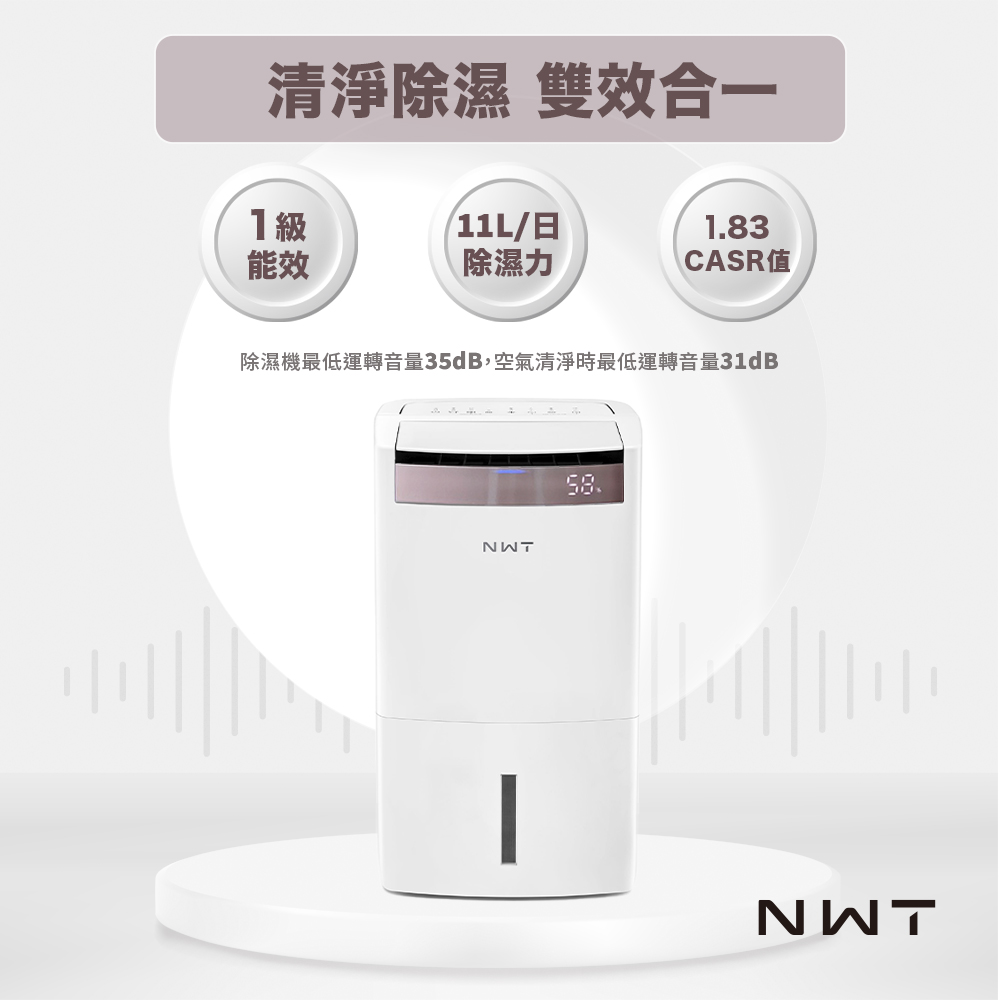 NWT 威技 智能WiFi空氣清淨11L除濕機(WDH-11FS)