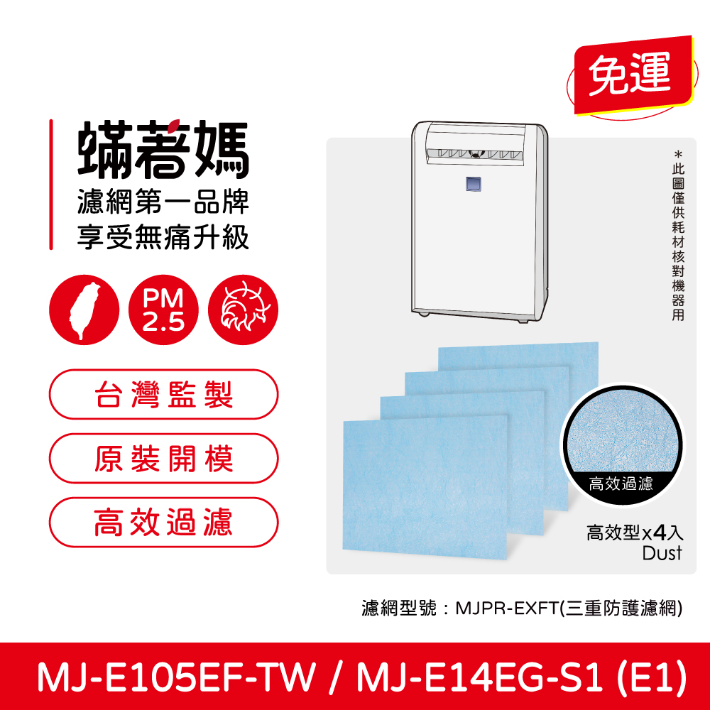 蟎著媽 濾網 適用 三菱除濕機 MJ-E105EF-TW MJ-E14EG-S1 三重防護濾網