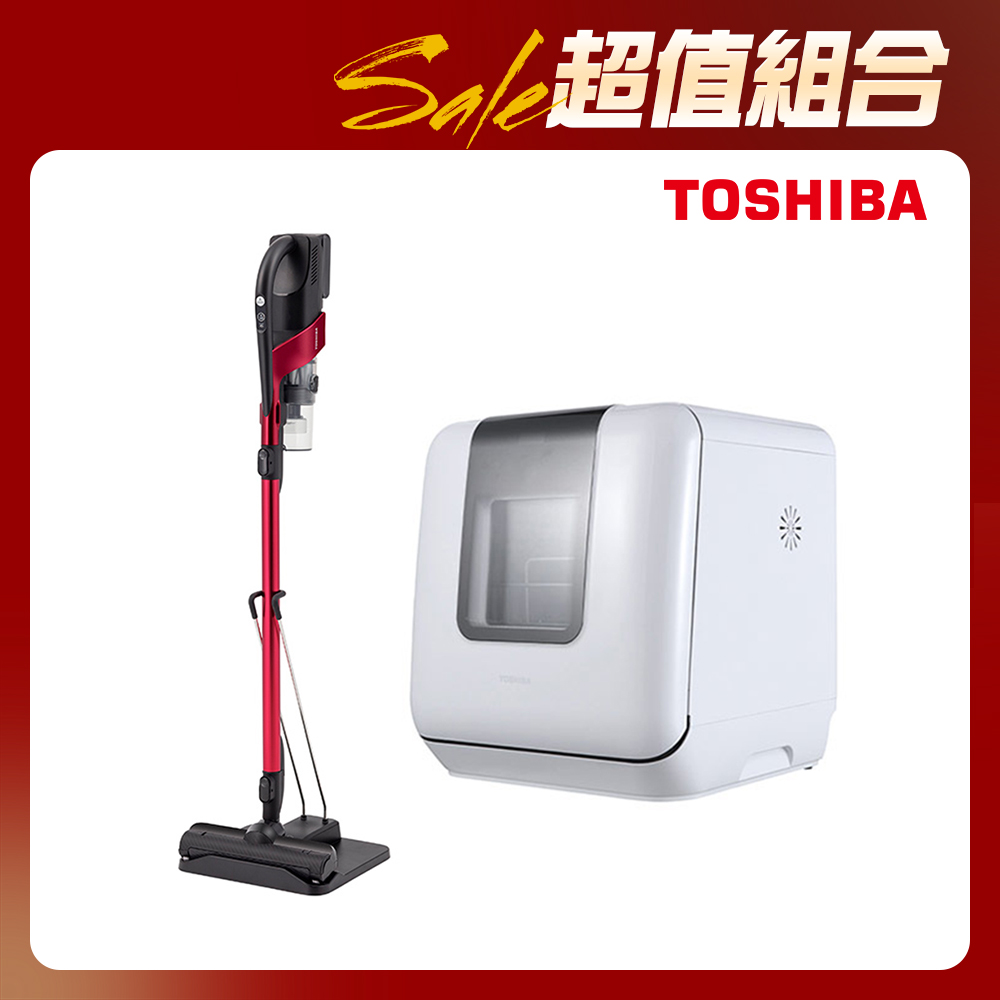 TOSHIBA 東芝 4人份免安裝UVC烘乾超碗美洗碗機 DWS-34ATW+吸塵器 VC-CLX50A