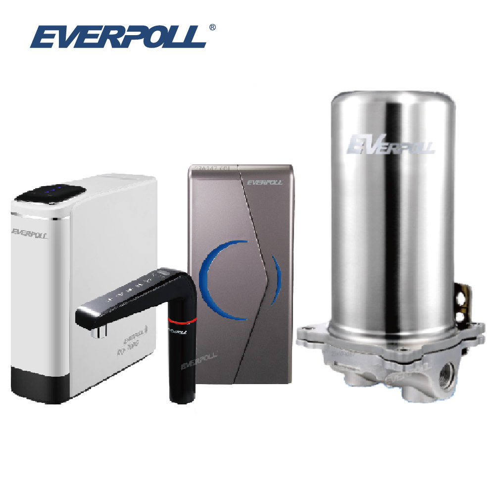 【EVERPOLL】全戶濾淨+廚下型雙溫UV飲水機+直出RO淨水器 (FH-301+EVB-298-E+RO-900G)