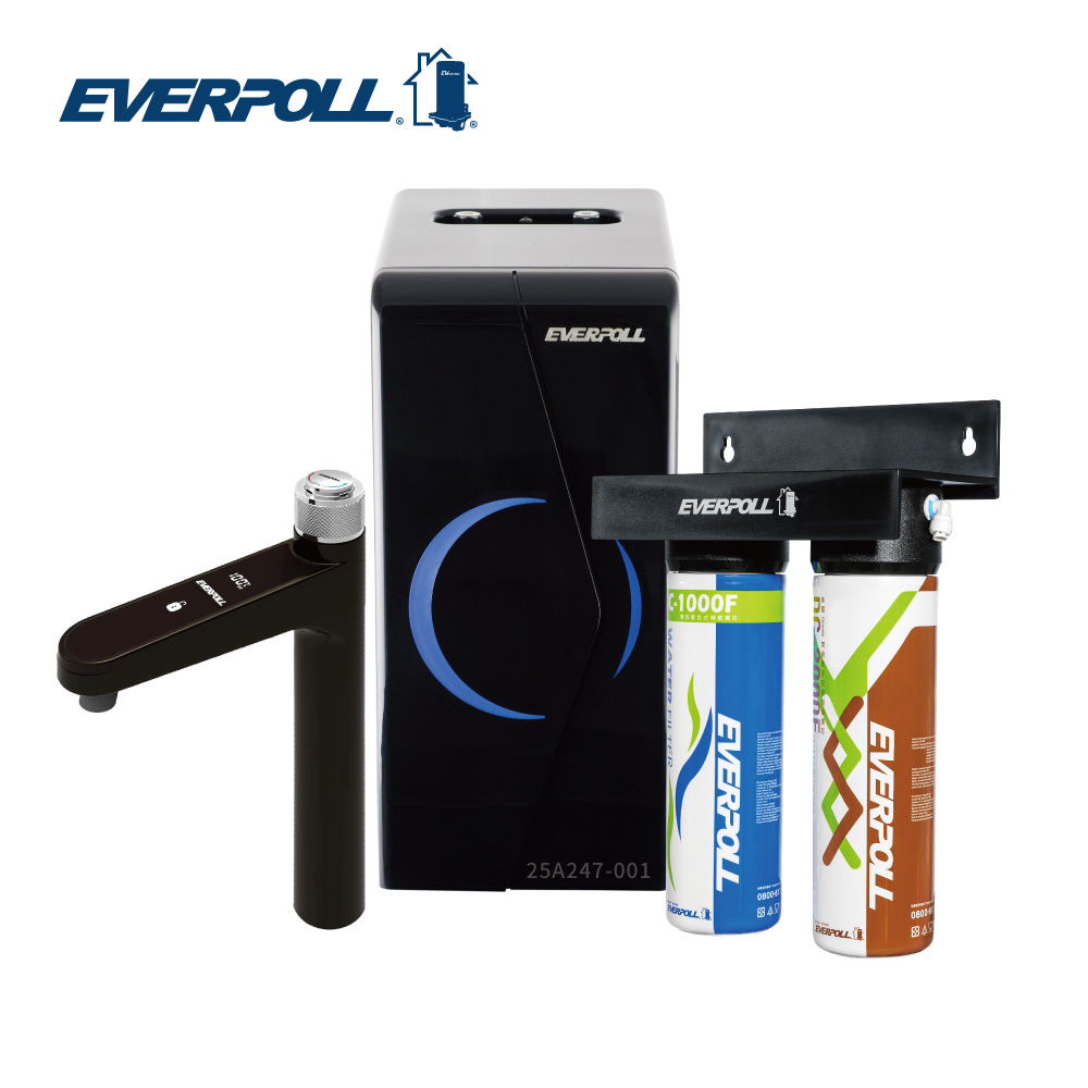 EVERPOLL 愛科濾淨 廚下型調溫無壓飲水機+經典複合淨水器-黑武士 (EP-168 PLUS+DCP-3000HA)