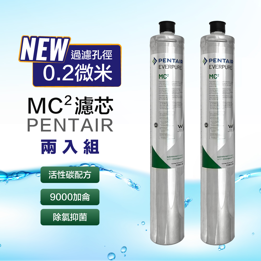 EVERPURE 愛惠浦 美國 MC2 濾芯 9000加侖 銀離子抑菌濾心 (原裝平輸2入)