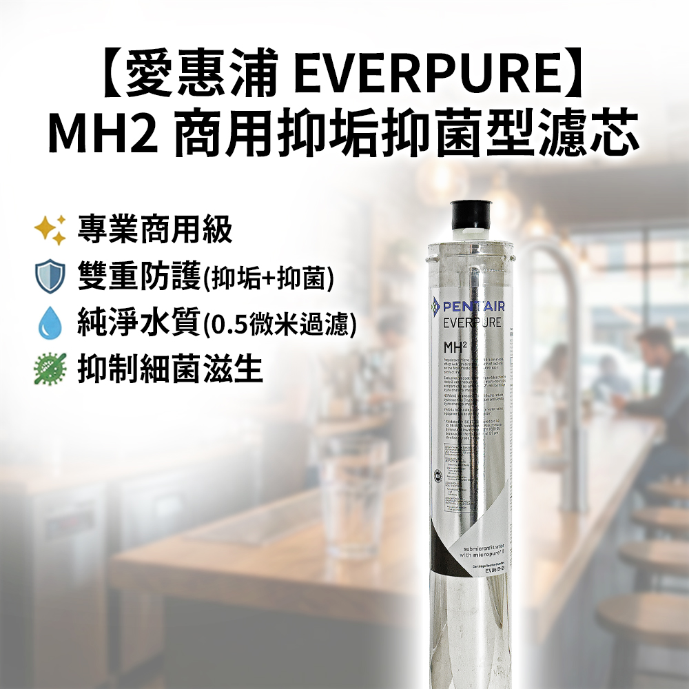 EVERPURE 愛惠浦 美國 Pentair MH2 濾芯 9000加侖 抑垢抑菌濾心 (原裝平輸1入)