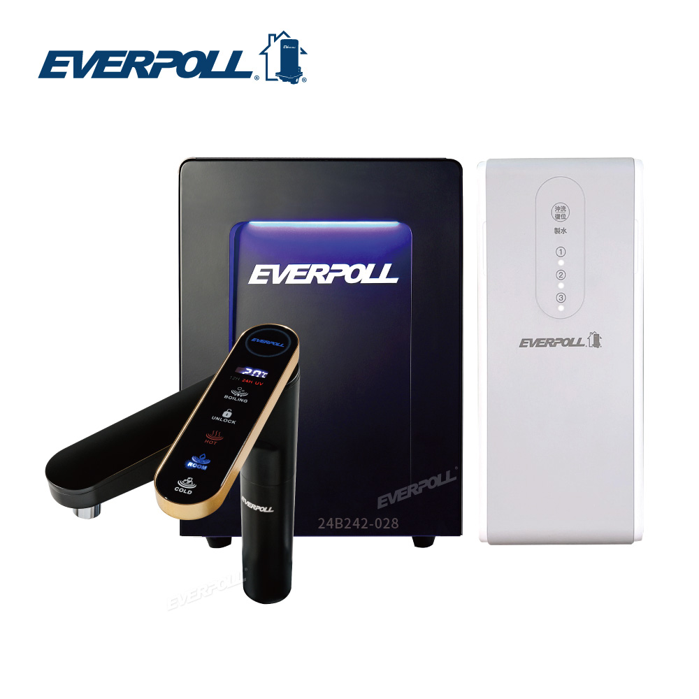 EVERPOLL愛科 可生飲 觸控三溫UV臭氧飲水機 EVB-398+RO逆滲透純水系統 RO-600