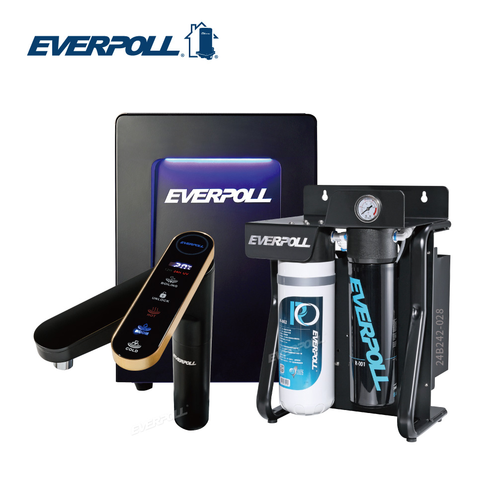 EVERPOLL愛科 可生飲 觸控三溫UV臭氧飲水機 EVB-398+RO逆滲透純水系統 RO-900