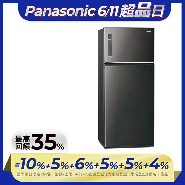 Panasonic國際牌 無邊框鋼板580公升雙門冰箱NR-B582TV-K(晶漾黑)