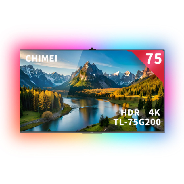 CHIMEI 奇美 75型 4K Google TV液晶顯示器 含超薄壁掛架+電視情境燈 (TL-75G200)