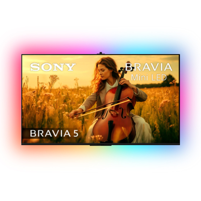 SONY 索尼 BRAVIA 5 75型XR Mini-LED 4K-HDR 120Hz Google TV AI智慧顯示器 含超薄壁掛架+電視情境燈 (Y-75XR50)