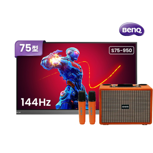 BenQ 明基 75吋 MiniLED 量子點144hz遊戲Google TV 4K 大型液晶電競螢幕顯示器 含K歌音響(無線麥克風) (S75-950)