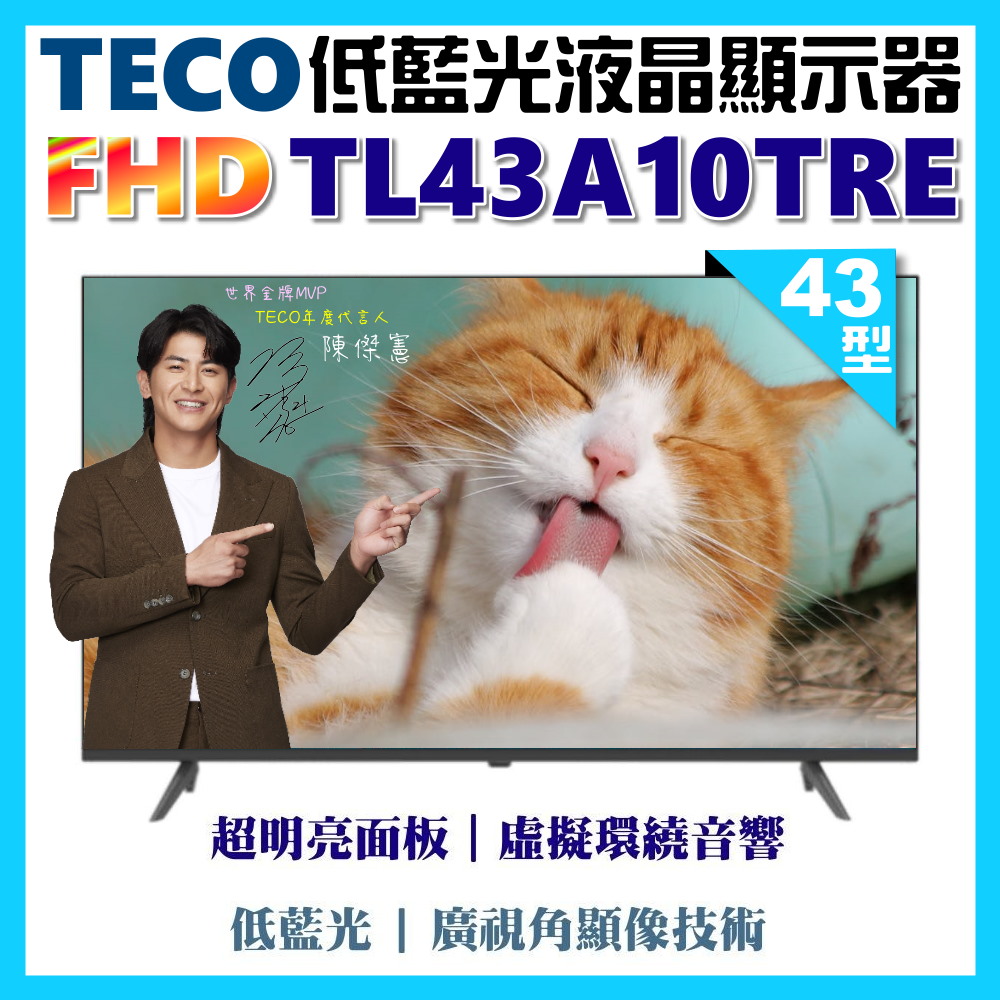 【TECO 東元】43型FHD低藍光液晶顯示器(TL43A10TRE)
