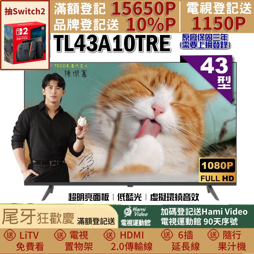 TECO 東元 43型FHD低藍光液晶顯示器(TL43A10TRE)