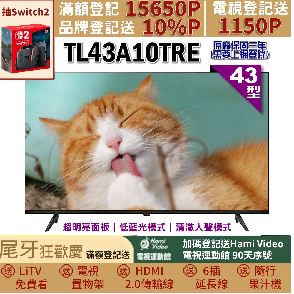 TECO 東元 43型FHD低藍光液晶顯示器(TL43A10TRE)