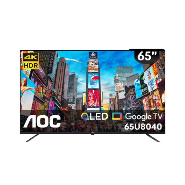 AOC 65型 4K QLED Google TV 雙杜比認證 量子點智慧顯示器 含K歌音響(無線麥克風) (65U8040)