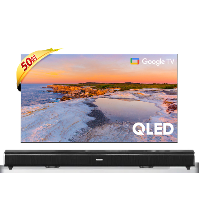 Hikers 50吋 QLED Google TV 量子點智能聯網顯示器 H50QFZG+2.2聲道全音域環繞聲霸 劇院影音級