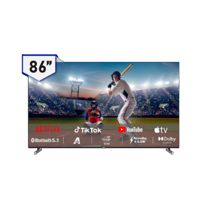 Hikers 86吋 4K QLED Google TV 量子點智慧語音極窄邊框顯示器 含羅技無線滑鼠鍵盤組 H86QZ1G