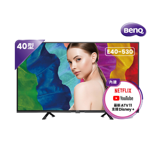 BenQ 明基 40型 FHD Android 11低藍光不閃屏護眼連網液晶顯示器 含原廠無線旋轉攝影機 (E40-530)