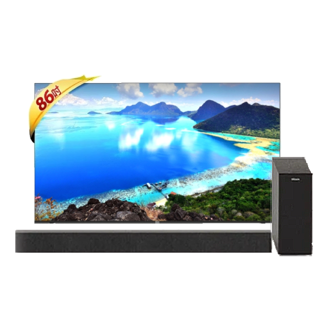 Hikers 86型 QLED Google TV 量子點智能聯網顯示器(H86QZ1G)+2.1聲道無線重低音家庭劇院