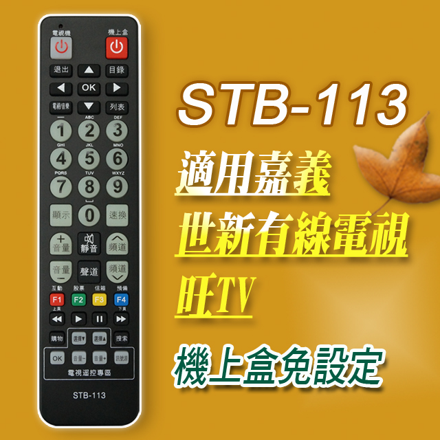 【遙控天王】STB-113 數位機上盒萬用型遙控器(適用:旺TV)