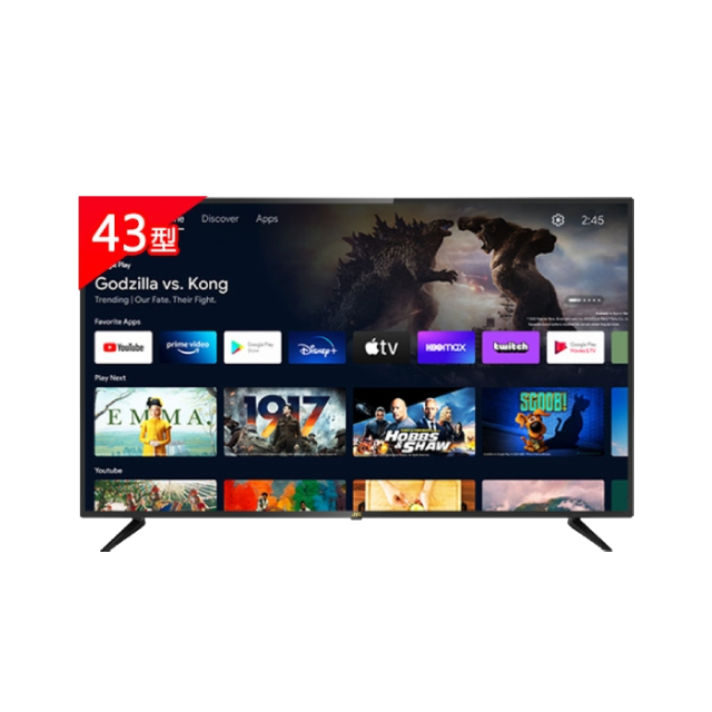 JVC 43吋 Google認證 FHD連網液晶螢幕顯示器 含WIFI攝影機 43M