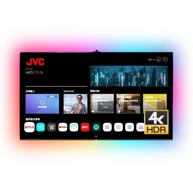 JVC 70吋 Apple認證4K HDR 飛輪體感連網液晶顯示器70TG2