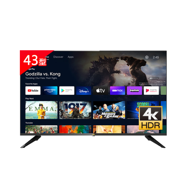 JVC 43吋Google認證4K HDR連網液晶顯示器43M4K