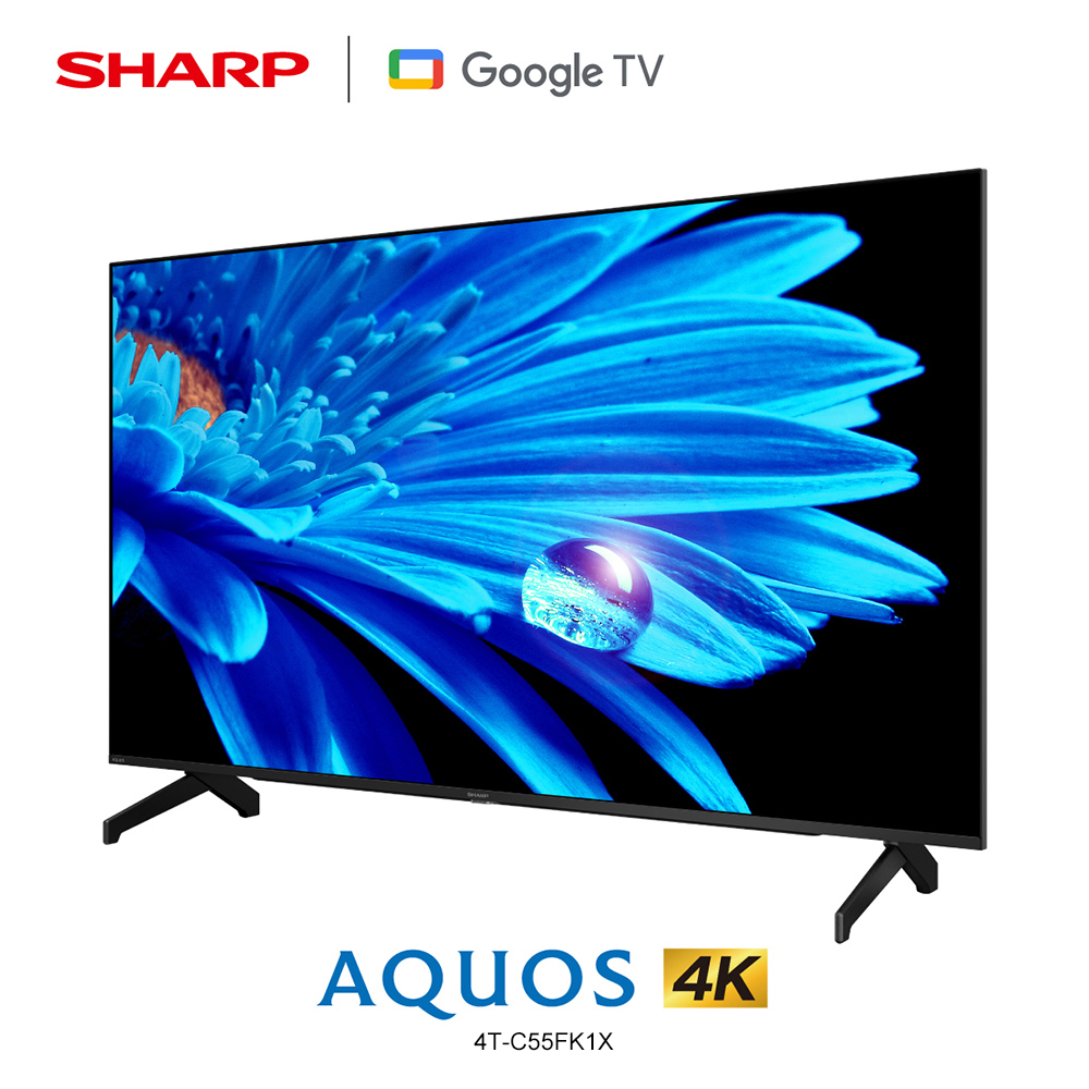 SHARP 夏普 4T-C55FK1X 55吋 4K Google TV 液晶顯示器|含基本安裝福利品 外箱瑕疵