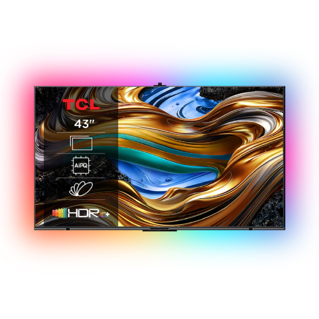 TCL 43吋 4K Google TV 低藍光全方位護眼智慧連網液晶顯示器 含超薄壁掛架+電視情境燈 (43P755)