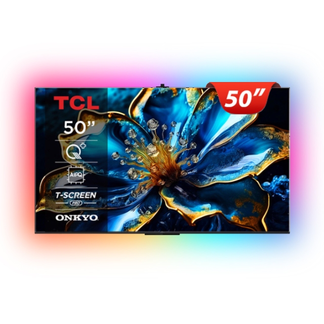 TCL 50吋 C69B QLED Google TV 量子智能連網液晶顯示器 含超薄壁掛架+電視情境燈 (50C69B)