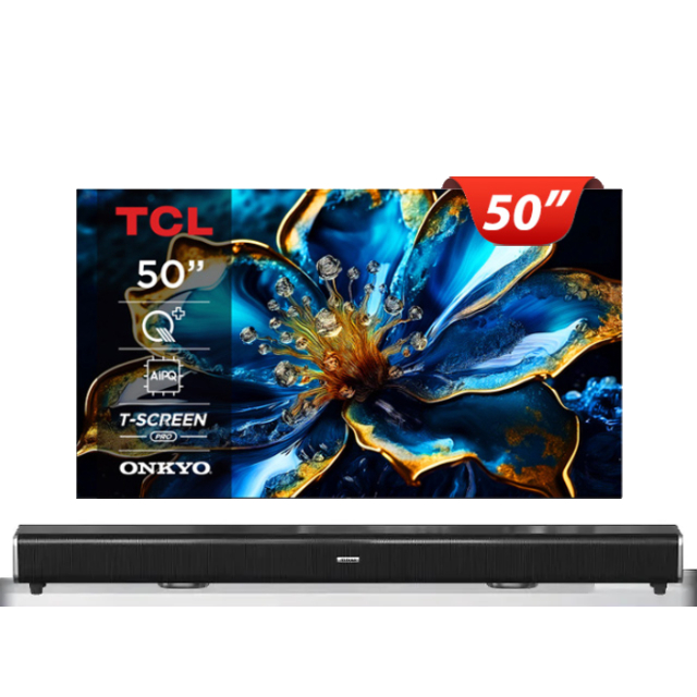TCL 50吋 QLED Google TV 量子智能連網液晶顯示器 (50C69B)+2.2聲道全音域環繞聲霸