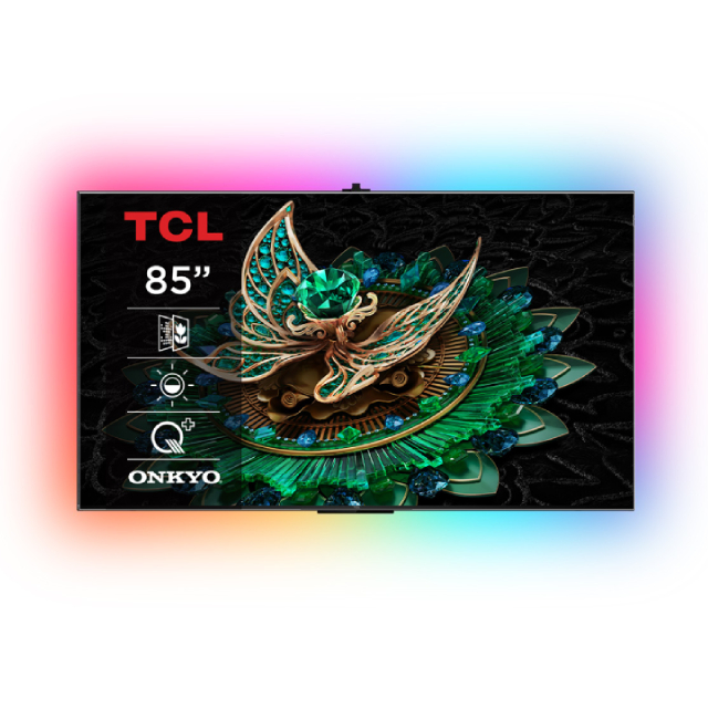 TCL 85吋 頂級QD-Mini LED 原生144Hz Google TV monitor 量子智能液晶顯示器 含壁掛架+電視情境燈 (85C765)
