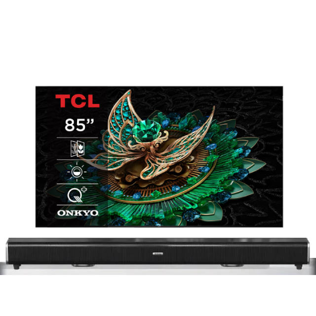 TCL 85吋 頂級QD-Mini LED 原生144Hz Google TV monitor 量子智能連網液晶顯示器 (85C765)+2.2聲道環繞聲霸