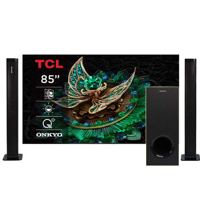 TCL 85吋 頂級QD-Mini LED 原生144Hz Google TV monitor 量子智能顯示器 含無線重低音劇院聲霸 (85C765)