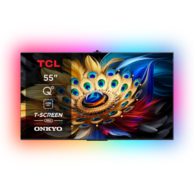 TCL 55吋 4K QLED Google TV 量子智能連網液晶顯示器 含超薄壁掛架+電視情境燈 (55C655)