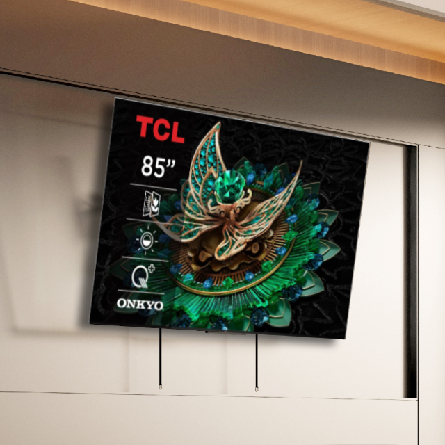 TCL 85吋 頂級QD-Mini LED Google TV monitor 量子智能連網液晶顯示器 含前推可調角度電視壁掛架 (85C765)