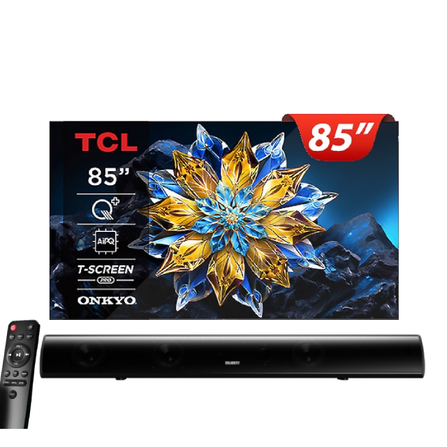TCL 85型PRO QLED 4K 120Hz Google TV 量子智能連網液晶顯示器 含英國MAJORITY Teton劇院聲霸 (85C655 PRO)