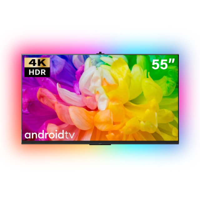 SANSUI 山水 55吋 Google認證 4K HDR雙杜比智慧聯網液晶電腦顯示器 含超薄壁掛架+電視情境燈 (SU55GT98)