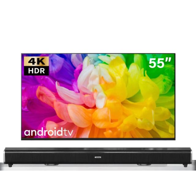 SANSUI 山水 55吋 Google認證 4K HDR雙杜比智慧聯網液晶電腦顯示器 (SU55GT98)+2.2聲道全音域環繞聲霸