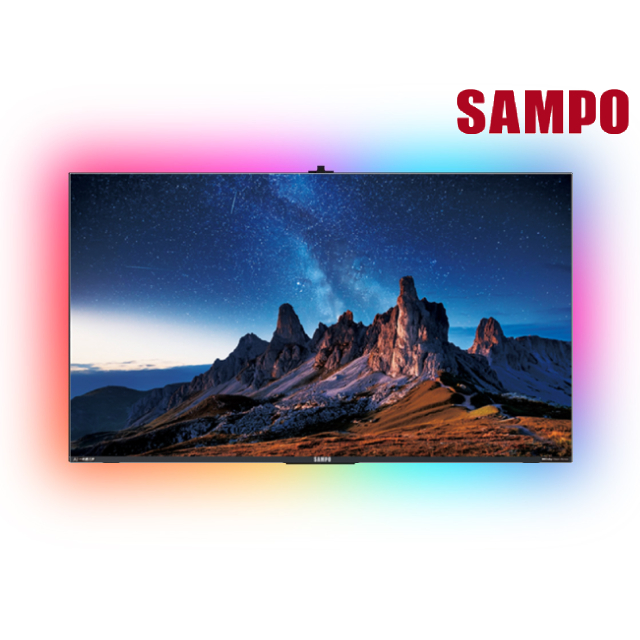 SAMPO 聲寶 55型 4K 120Hz AI優畫新轟天雷智慧聯網MINI QLED顯示器 含超薄壁掛架+電視情境燈 QM-55MIW4210
