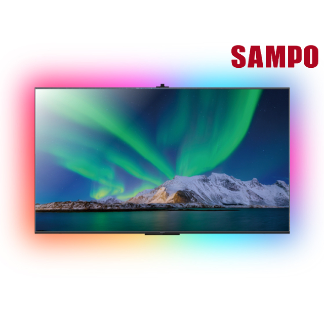 SAMPO 聲寶 55吋 miniLED 4K 120Hz AI新轟天雷GoogleTV連網智慧顯示器 含超薄壁掛架+電視情境燈 (QM-55MIW4210)