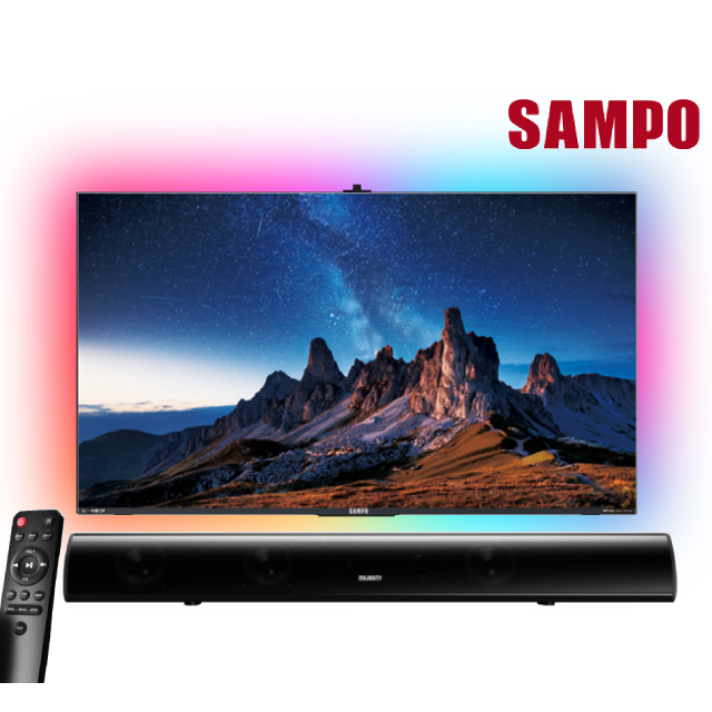 SAMPO 聲寶 50型 4K UHD AI優畫新轟天雷 含超薄壁掛架 EM-50AI3220+2.1聲道家庭劇院藍牙聲霸