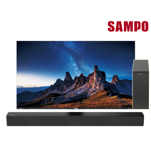 SAMPO 聲寶 65吋4K 120Hz AI新轟天雷GoogleTV連網智慧顯示器 含2.1聲道ATMOS杜比全景聲劇院聲霸 (EM-65AI3220)