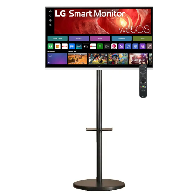 LG 樂金 Smart Monitor斜槓機Duo 32U720SA-W智慧聯網螢幕+移動支架組合(32型/webOS/AirPlay2/IOT操控)
