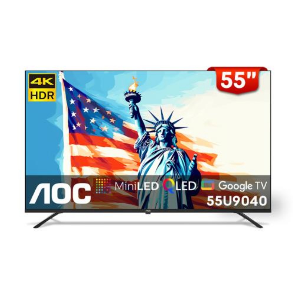 AOC 美國55吋miniLED 4K連網智慧顯示器 (無安裝) 【55U9040】