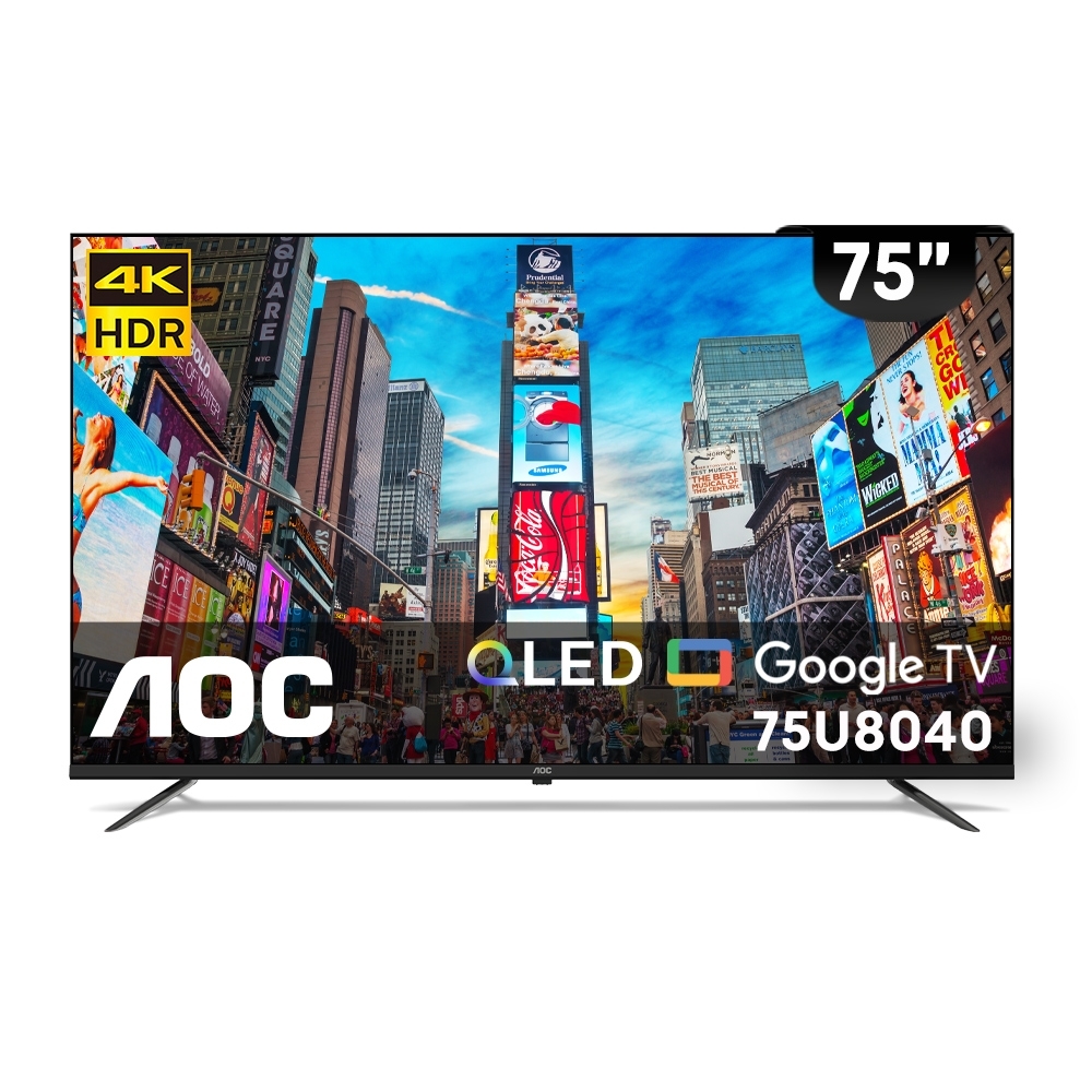 AOC美國75吋4K QLED連網Google TV連網智慧顯示器【75U8040】