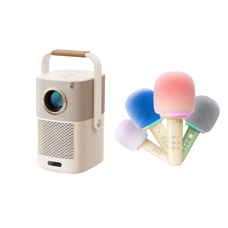 YABER 雅博 T2 GTV 隨身投影機+MUZEN貓王 棒棒糖 X1 一體K歌無線麥克風